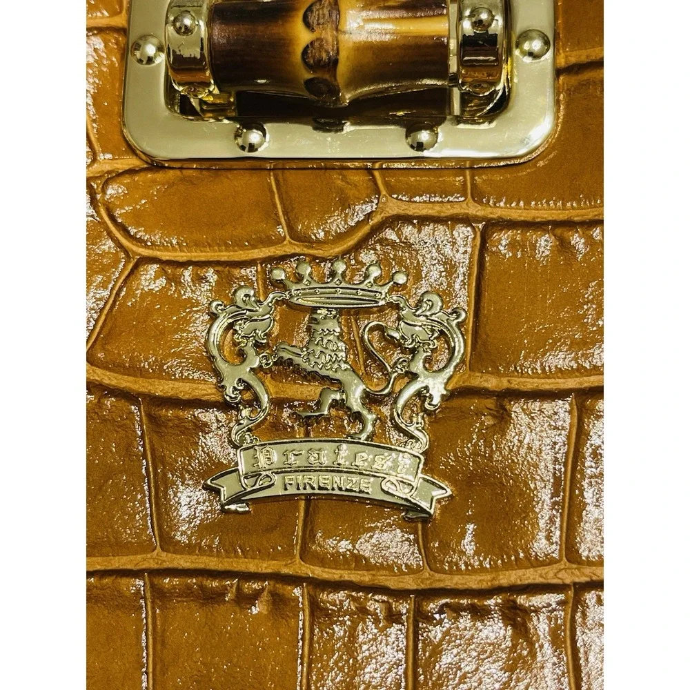 PRATESI FIRENZE| Bamboo Leather Handbag (!well kept)